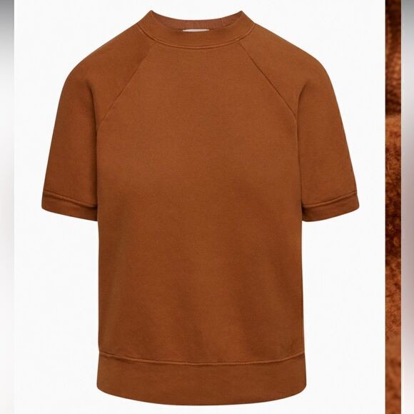 Aritzia Tops - Aritzia Denim Forum Raglan Terracotta Sweatshirt Size Large EUC